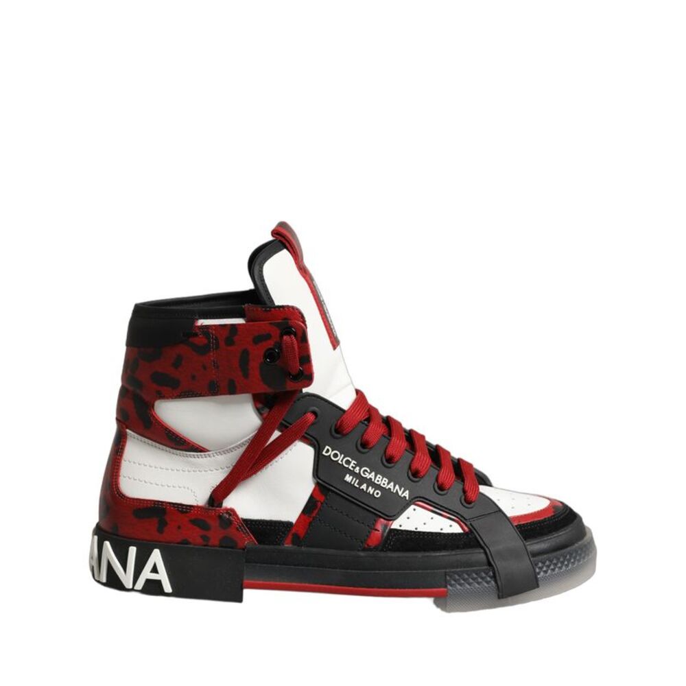 Dolce & Gabbana Multicolor Leather High Top Sneakers Men's Shoes